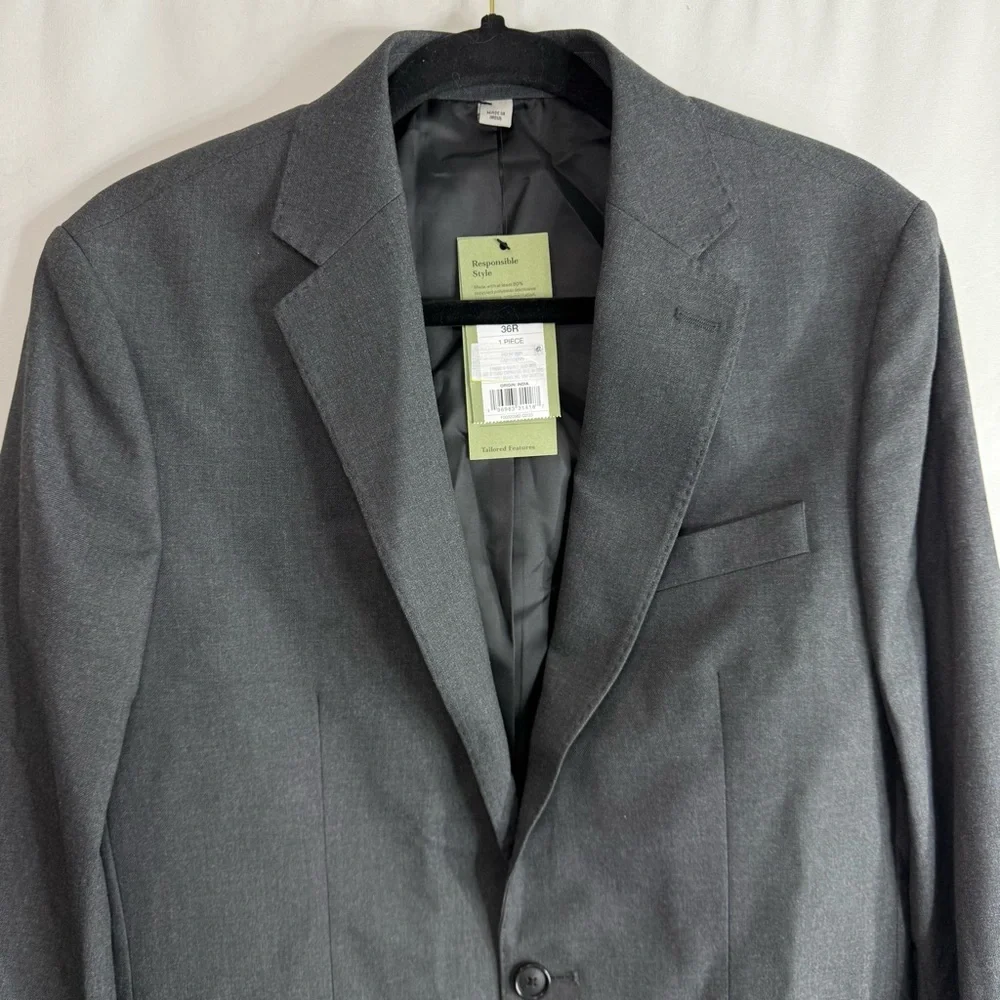 NWT Goodfellow & Co Men's Slim-Fit Suit Jacket Charcoal Gray, size 36R